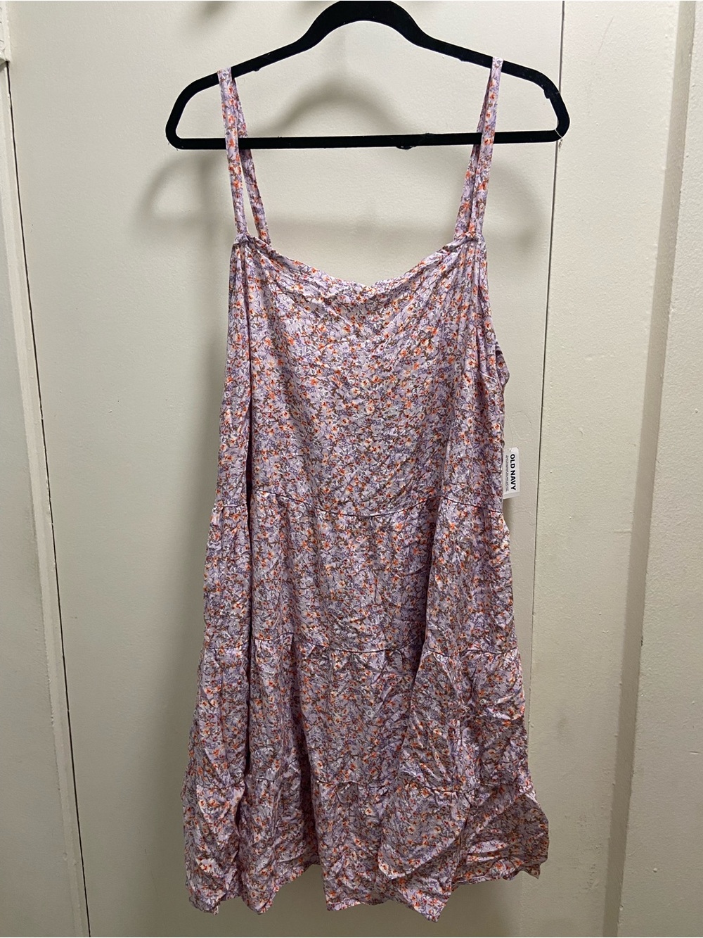 Old Navy Lavender Floral Spaghetti-Strap Dress with Peach Accents